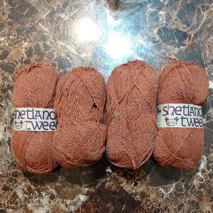 Lot of 4 New Shetland Tweed Autumn Fleck 100% Wool 160 Yards Skeins